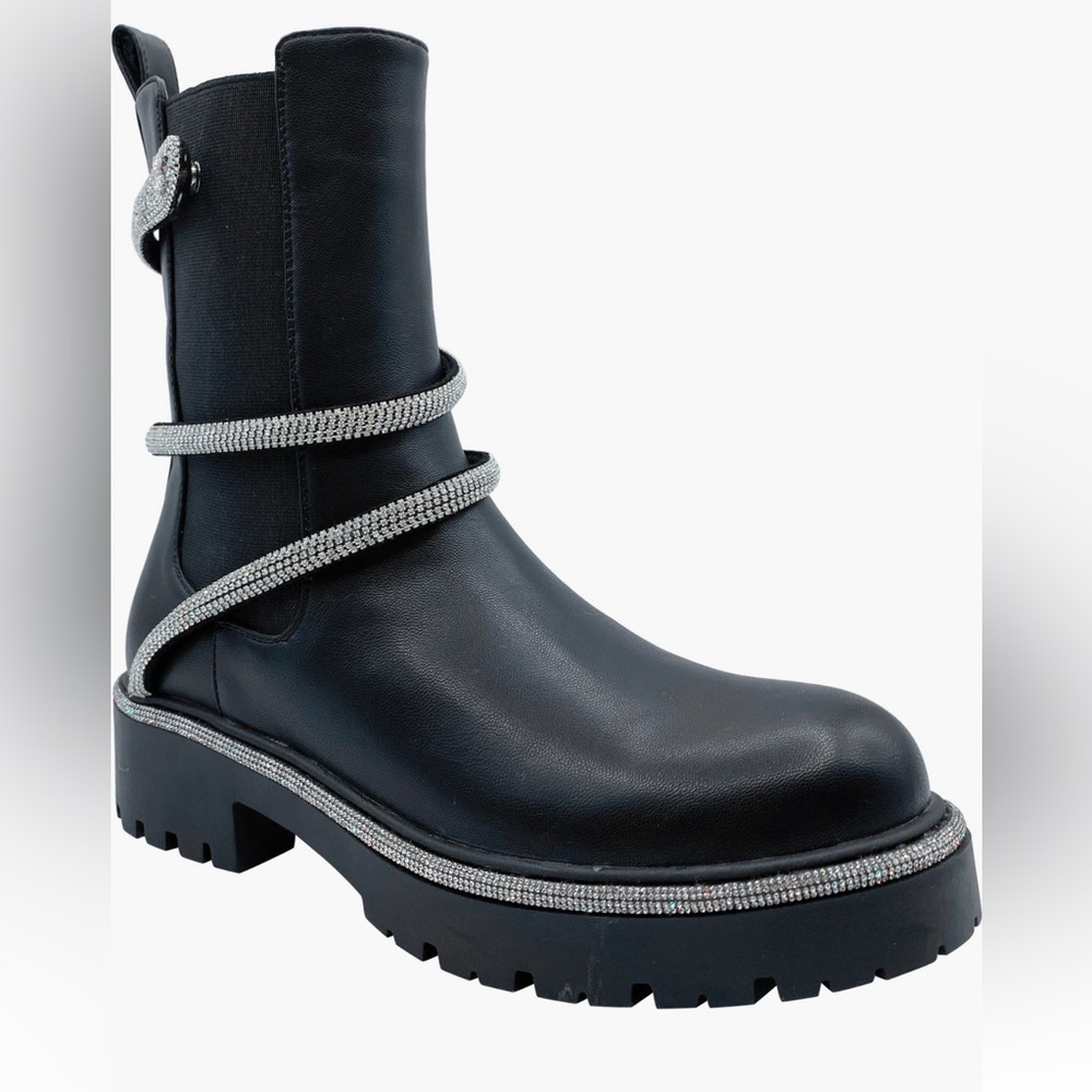 Women's Black Leather Ankle Boots